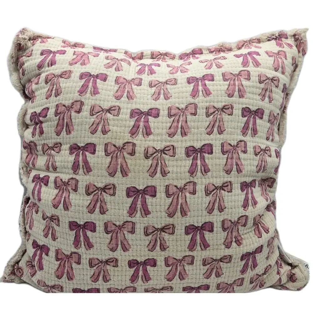 Style Happy Pink Ribbon Coquette Balletcore Pillow 20x20
